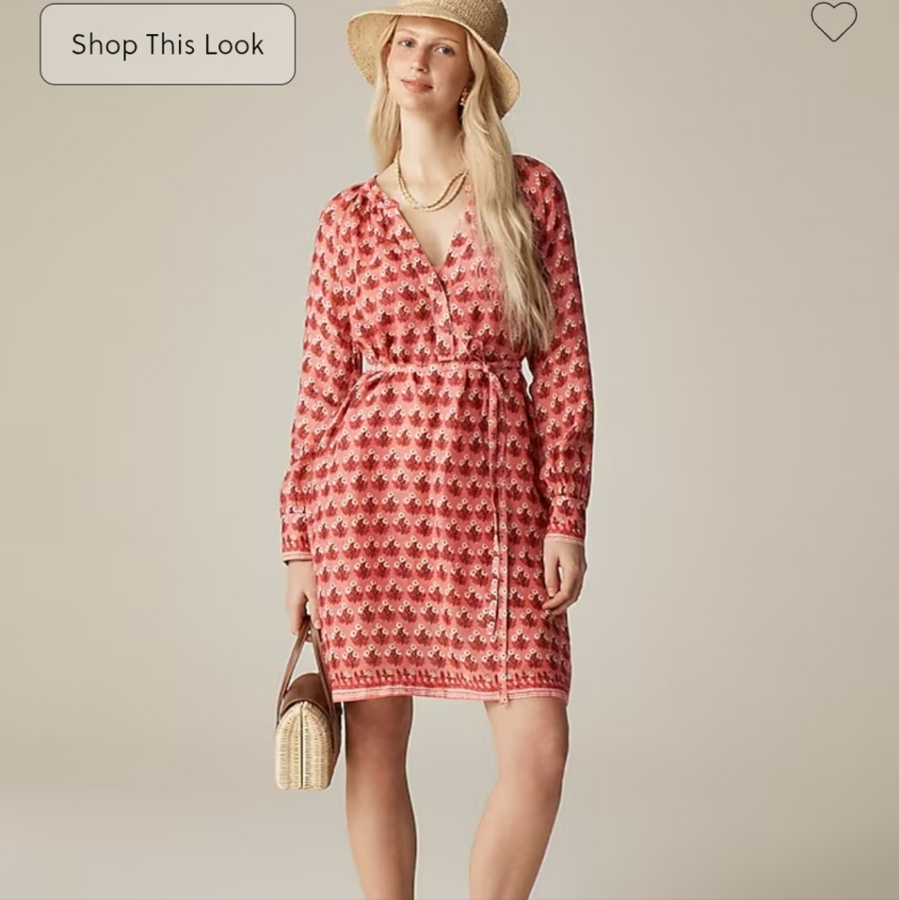 J Crew Cabana mini dress in block-print ramie NWT CI921